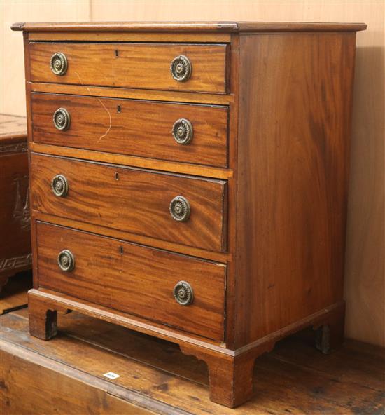 A Regency mahogany chest, fitted two short and three long drawers W.98cm
